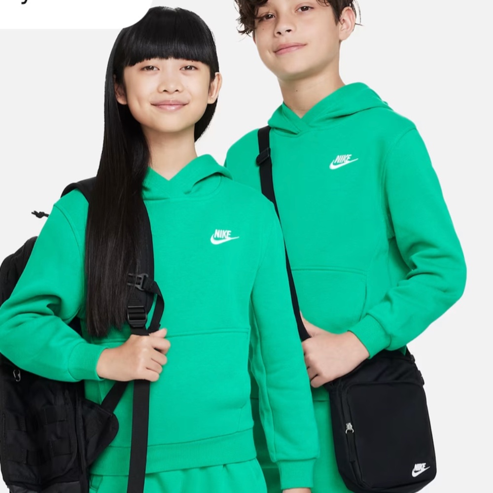 EUC Kids Unisex Nike Green Logo Hoodie / Pullover Size Large - Picture 1 of 7